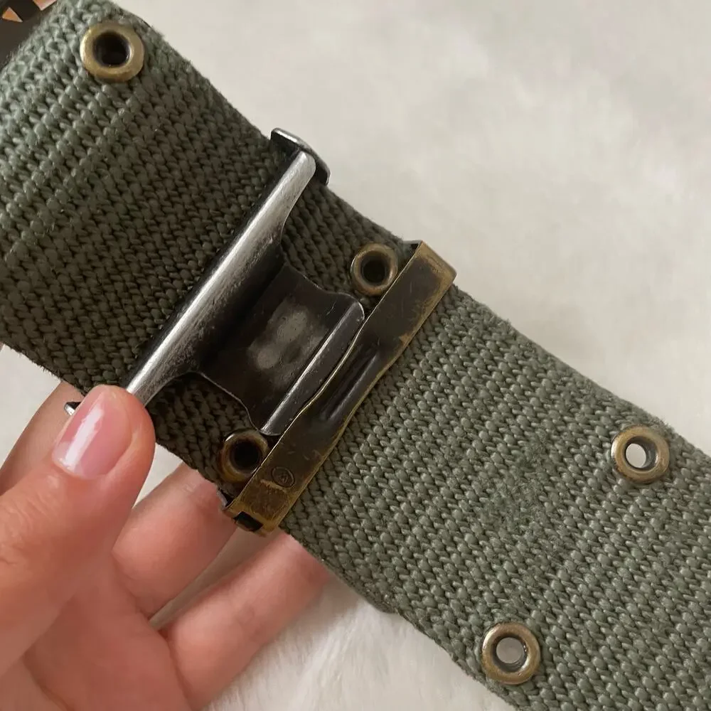 Vintage Army Green Military Belt